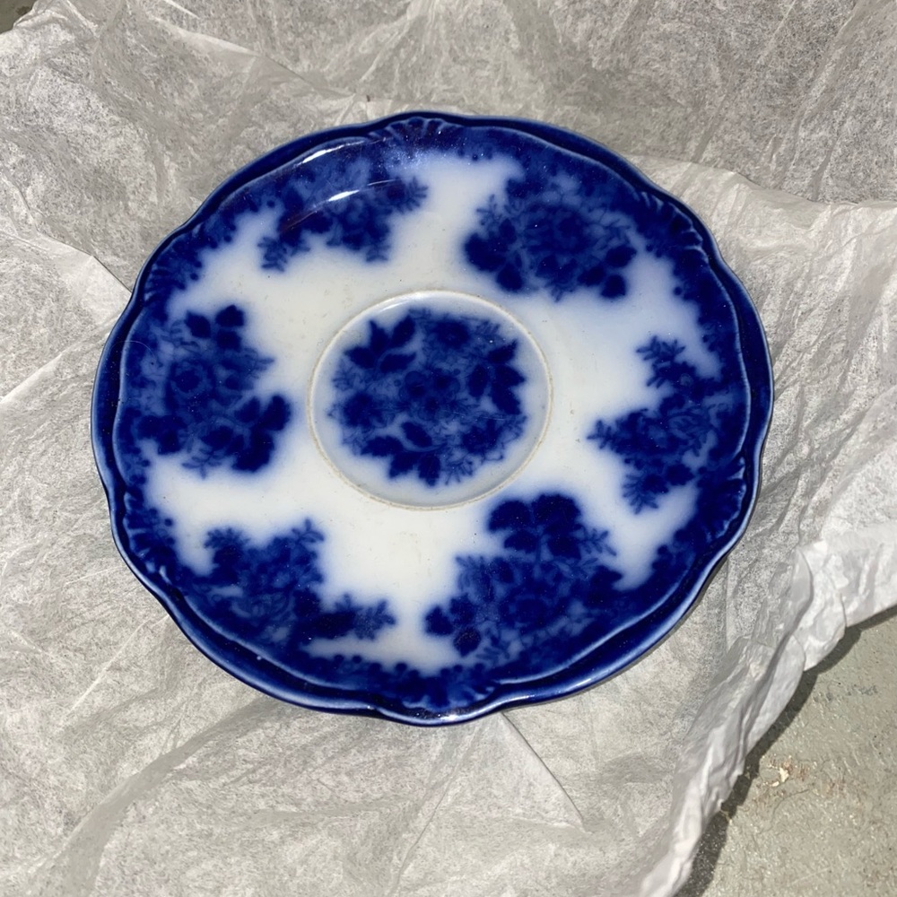 Antique vintage deep flow Blue Waldorf transfer saucer fine china plate
